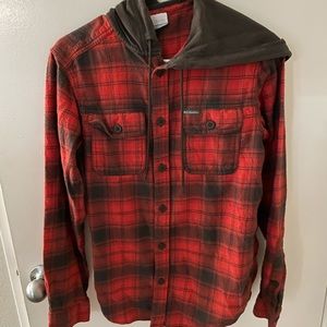 Orange flannel with hood